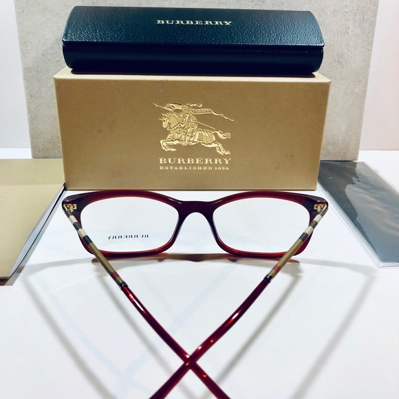 Burberry Eyeglasses Bordeaux Red Gradient Frame - Picture 3 of 8
